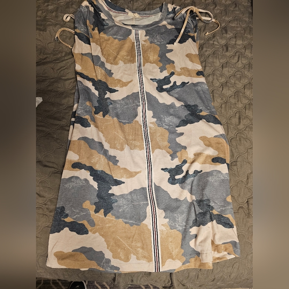 Womens Camouflage Sleeveless Dress